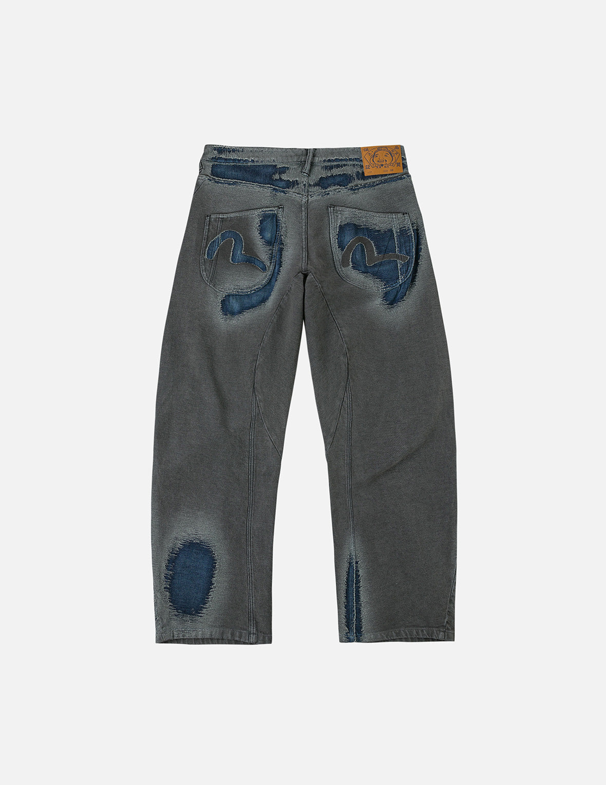 Washed Distressed Seagull Print 3D Cut Jeans – EVISU