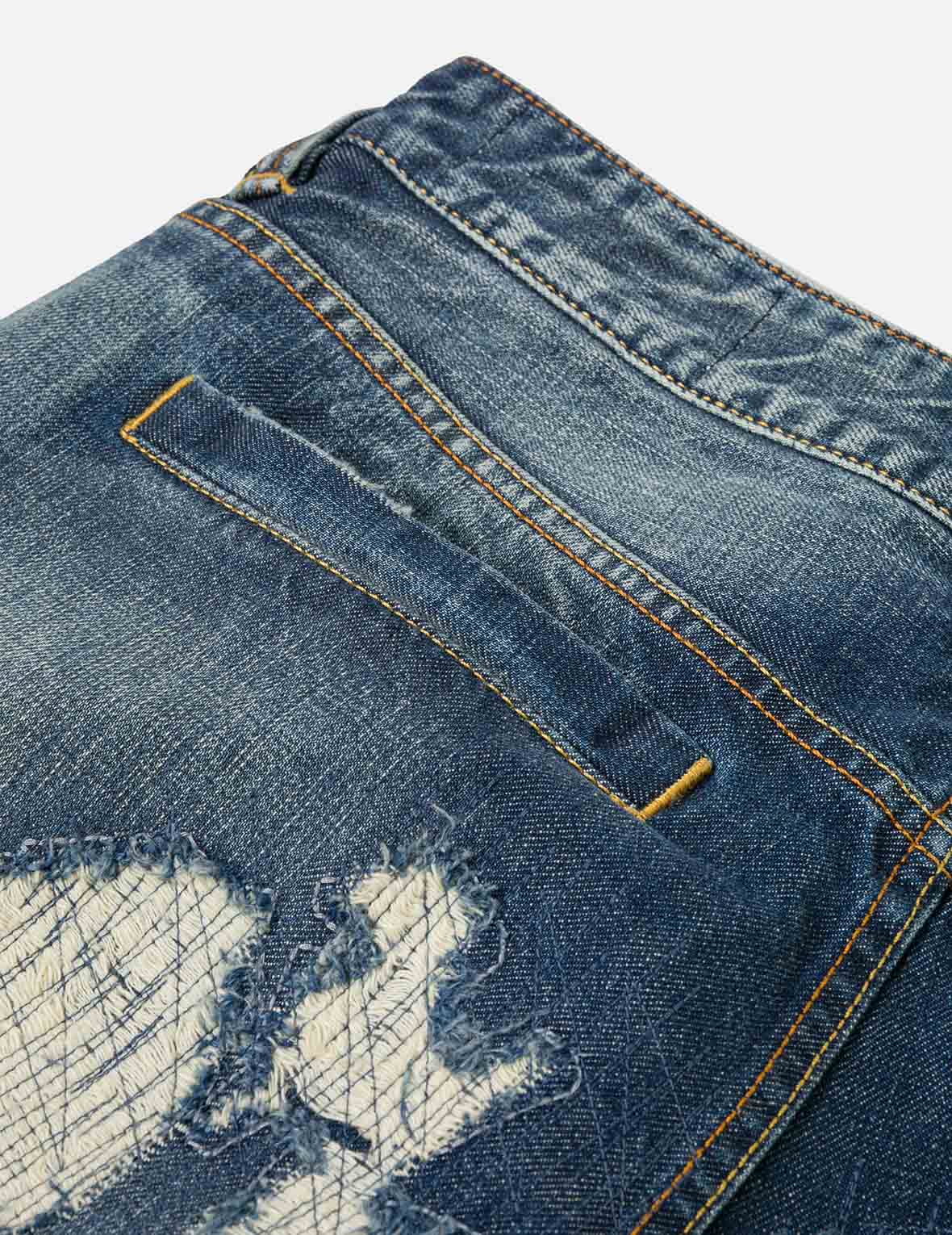 Washed Distressed Daicock Relax Straight Fit Jeans #2030