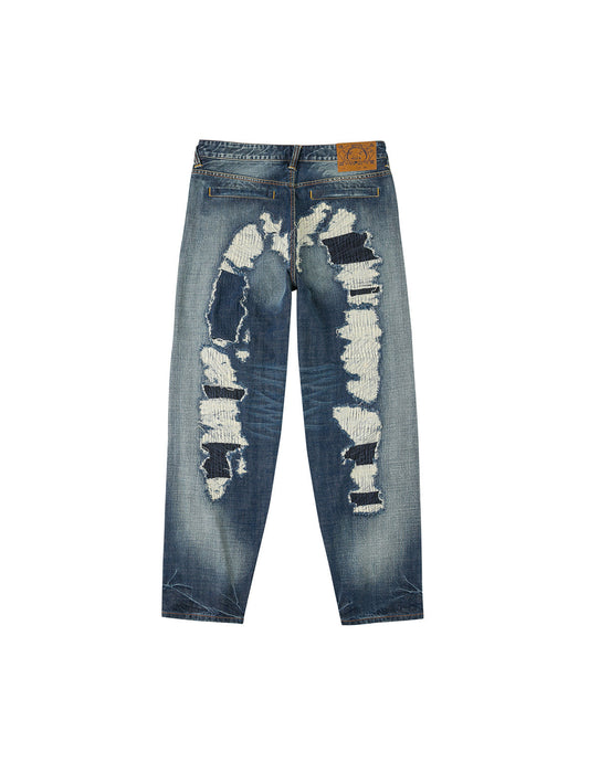 Washed Distressed Daicock Relax Straight Fit Jeans #2030