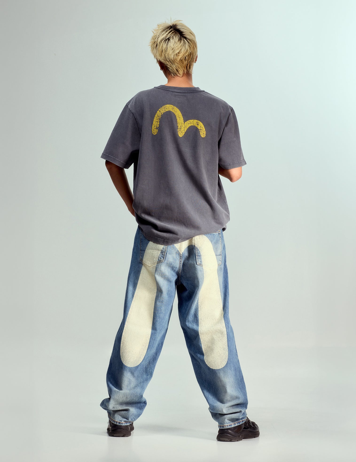 Ecru Daicock Print Loose Fit Jeans #2038 – EVISU