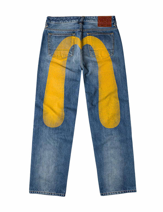 Yellow Daicock Print Regular Fit Jeans #2000