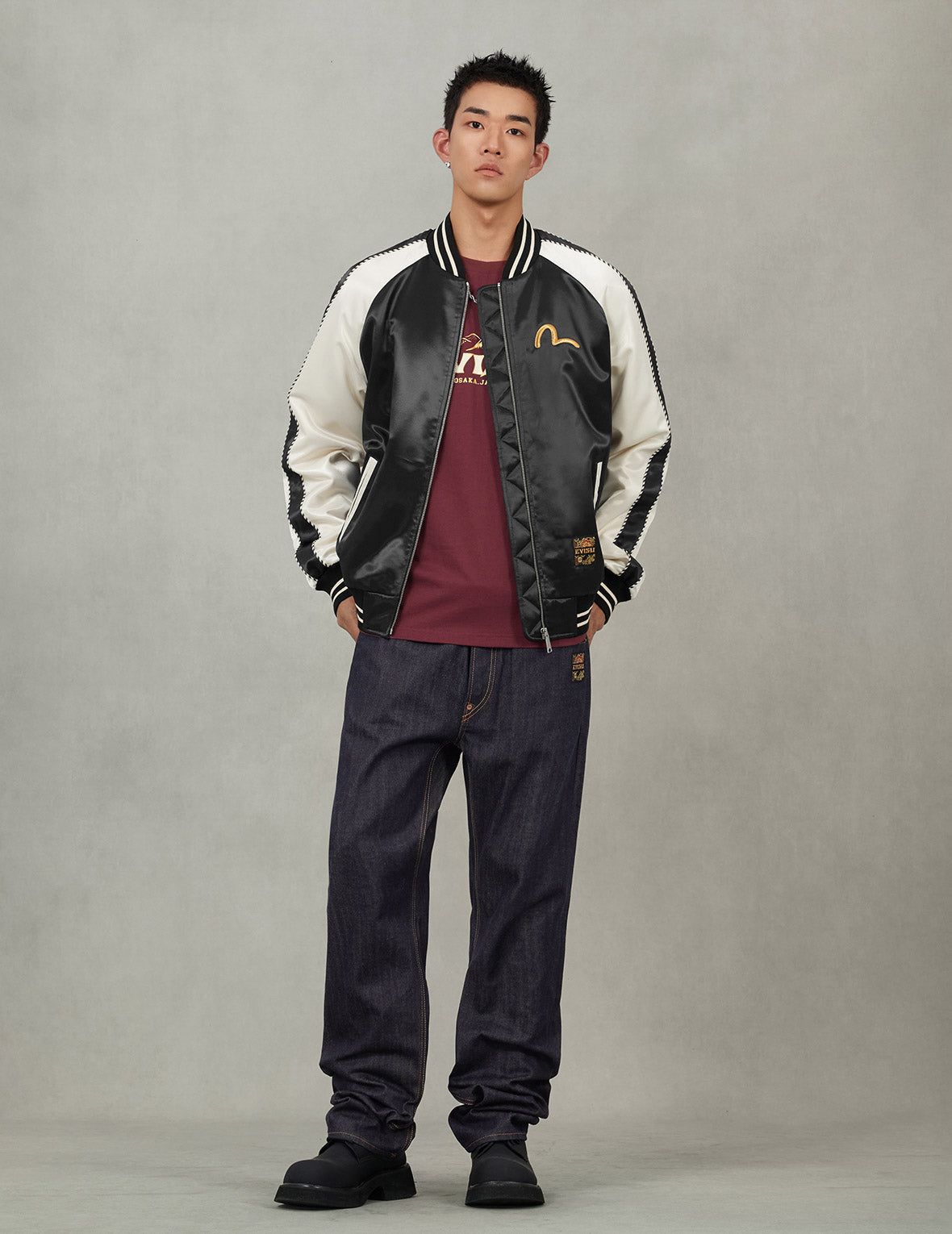 Crane Embroidery Regular Fit Souvenior Jacket – EVISU