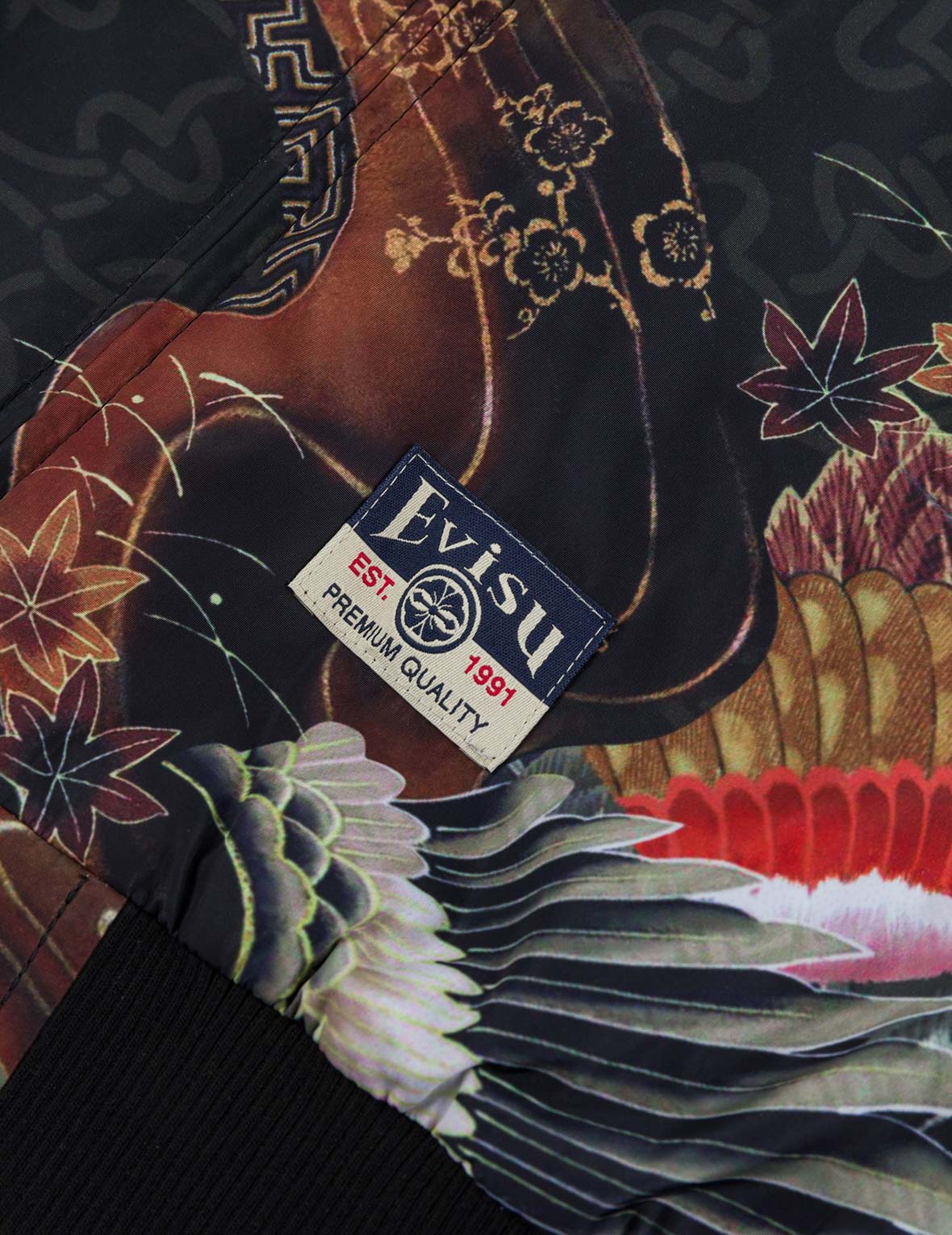 Crane and Logo Embroidery Regular Fit Reversible Bomber Jacket – EVISU