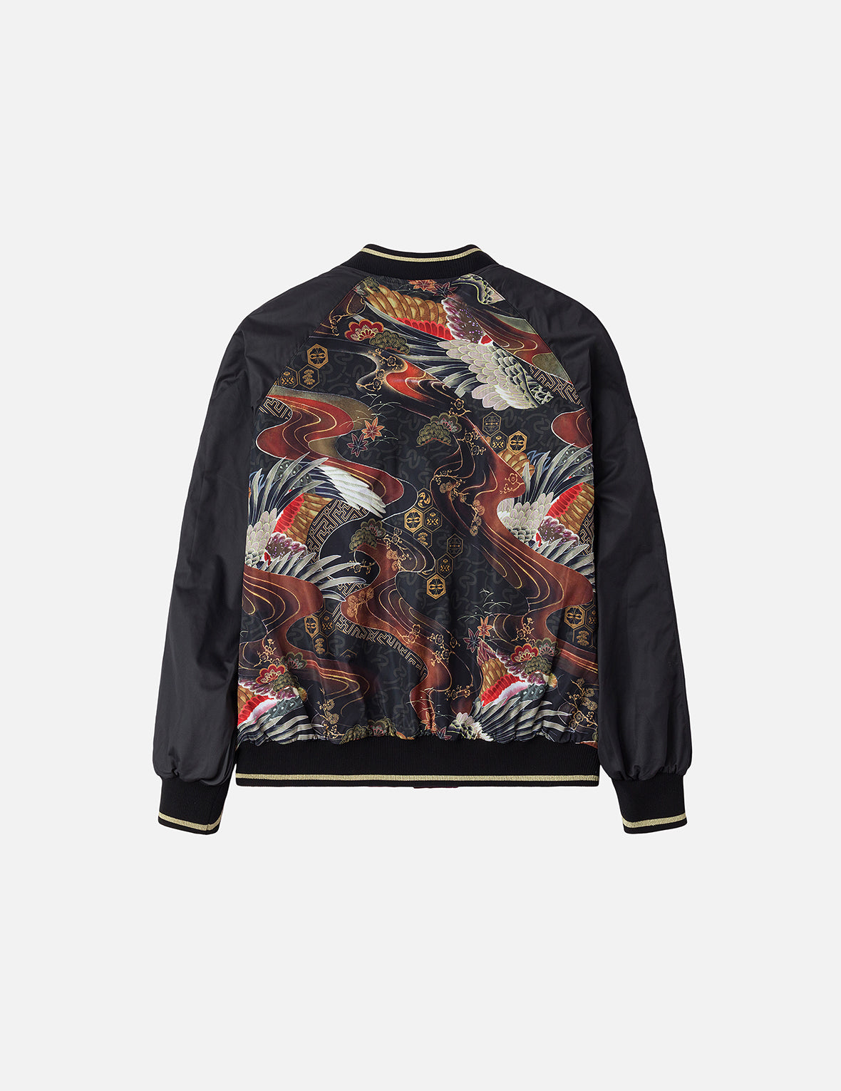 Crane and Logo Embroidery Regular Fit Reversible Bomber Jacket – EVISU