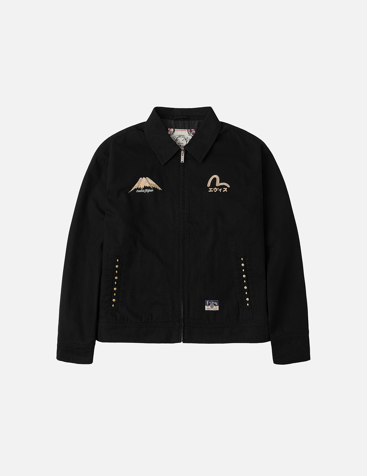 Lion Dance and Mountain Embroidery Regular Fit Worker Jacket – EVISU