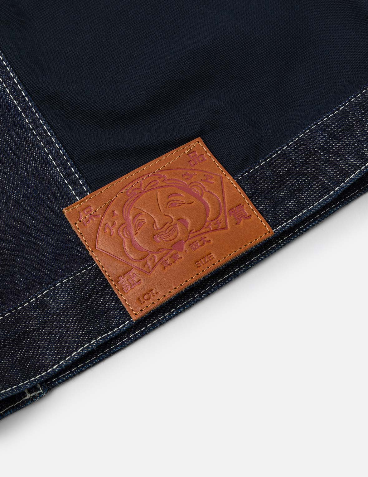 Multi-Pocket with Brocade Patch Relax Fit Denim Kimono