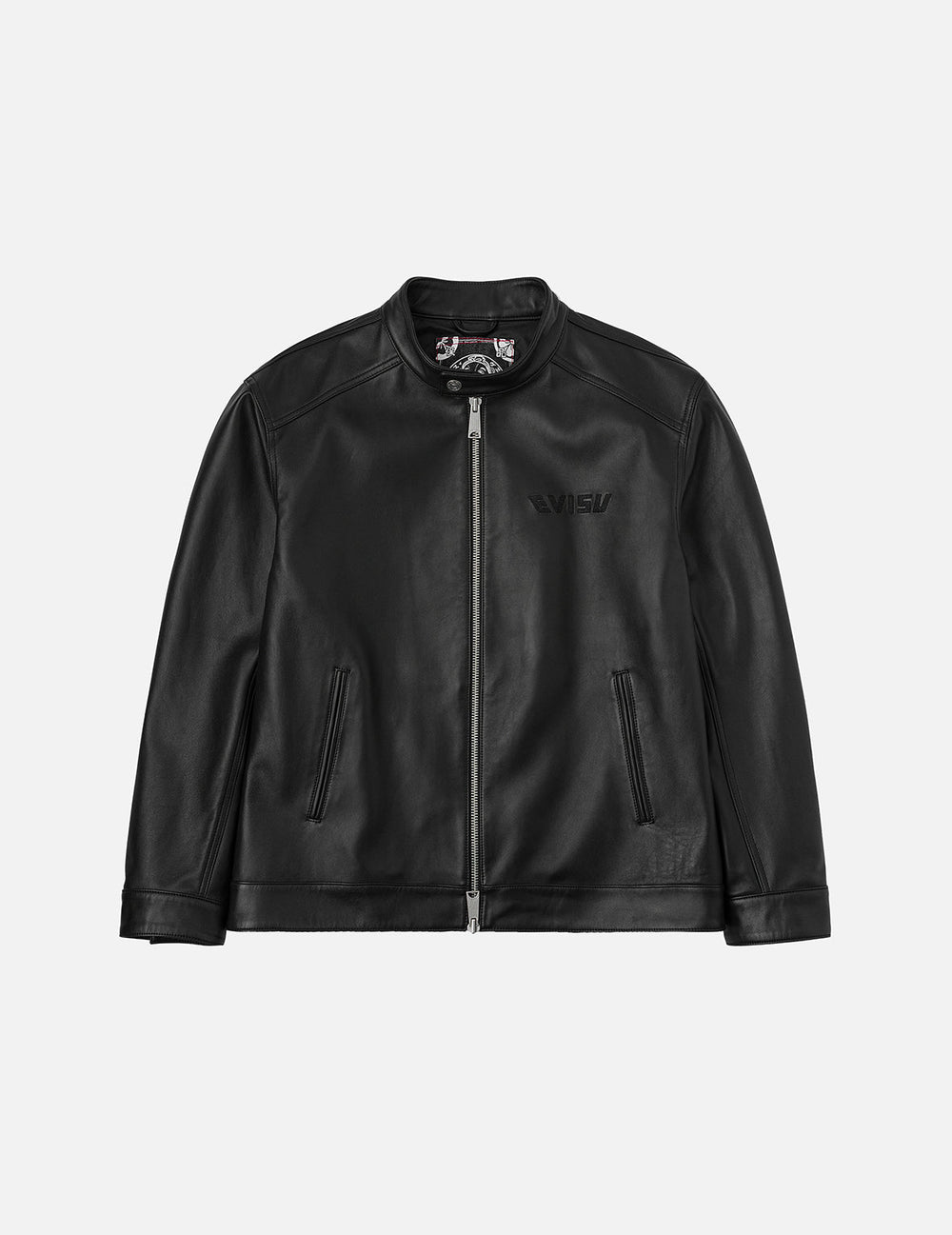 Logo and Seagull Embroidery Regular Fit Leather Jacket – EVISU