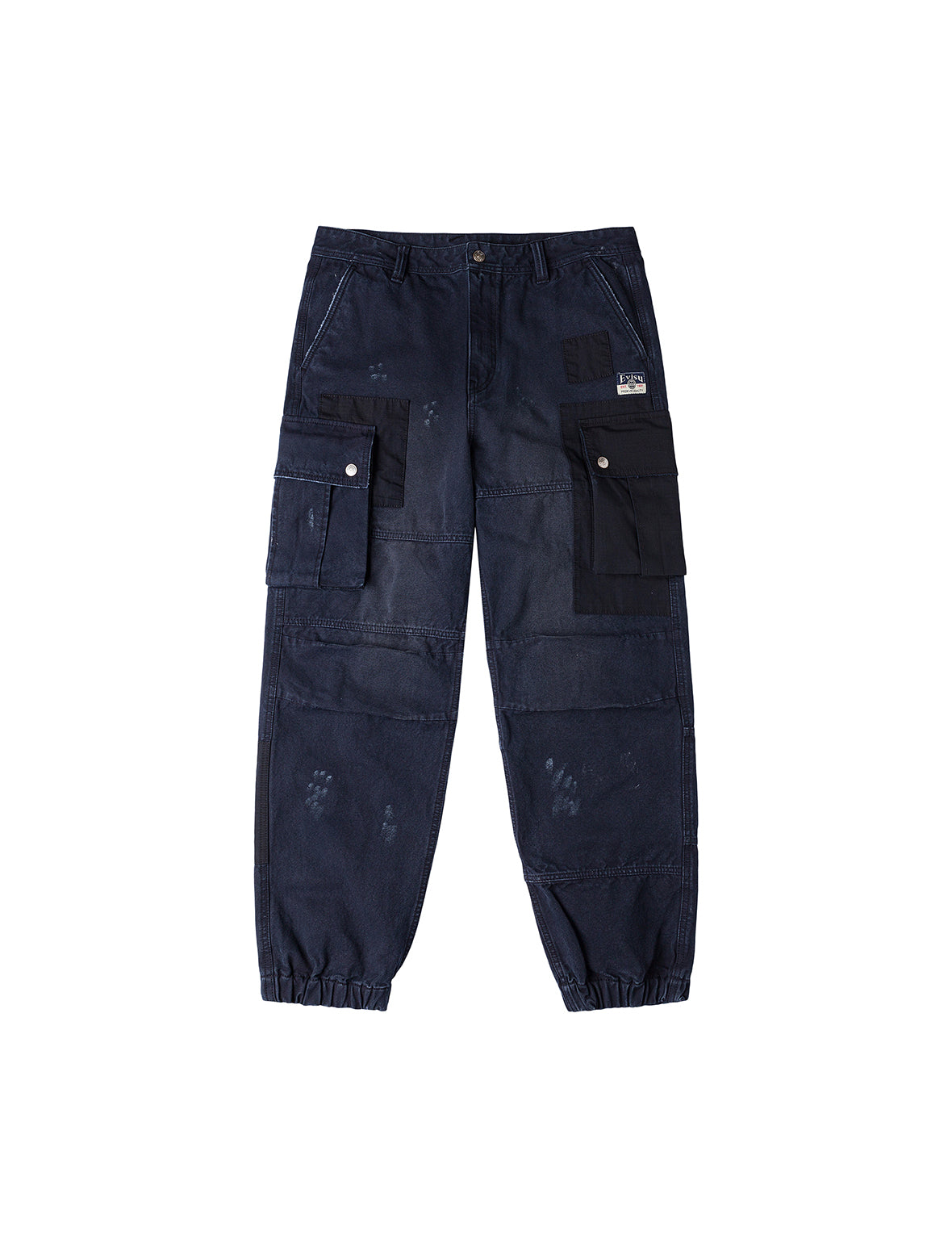 Dual Seagull Print Loose Fit Washed Woven Cargo Joggers – EVISU