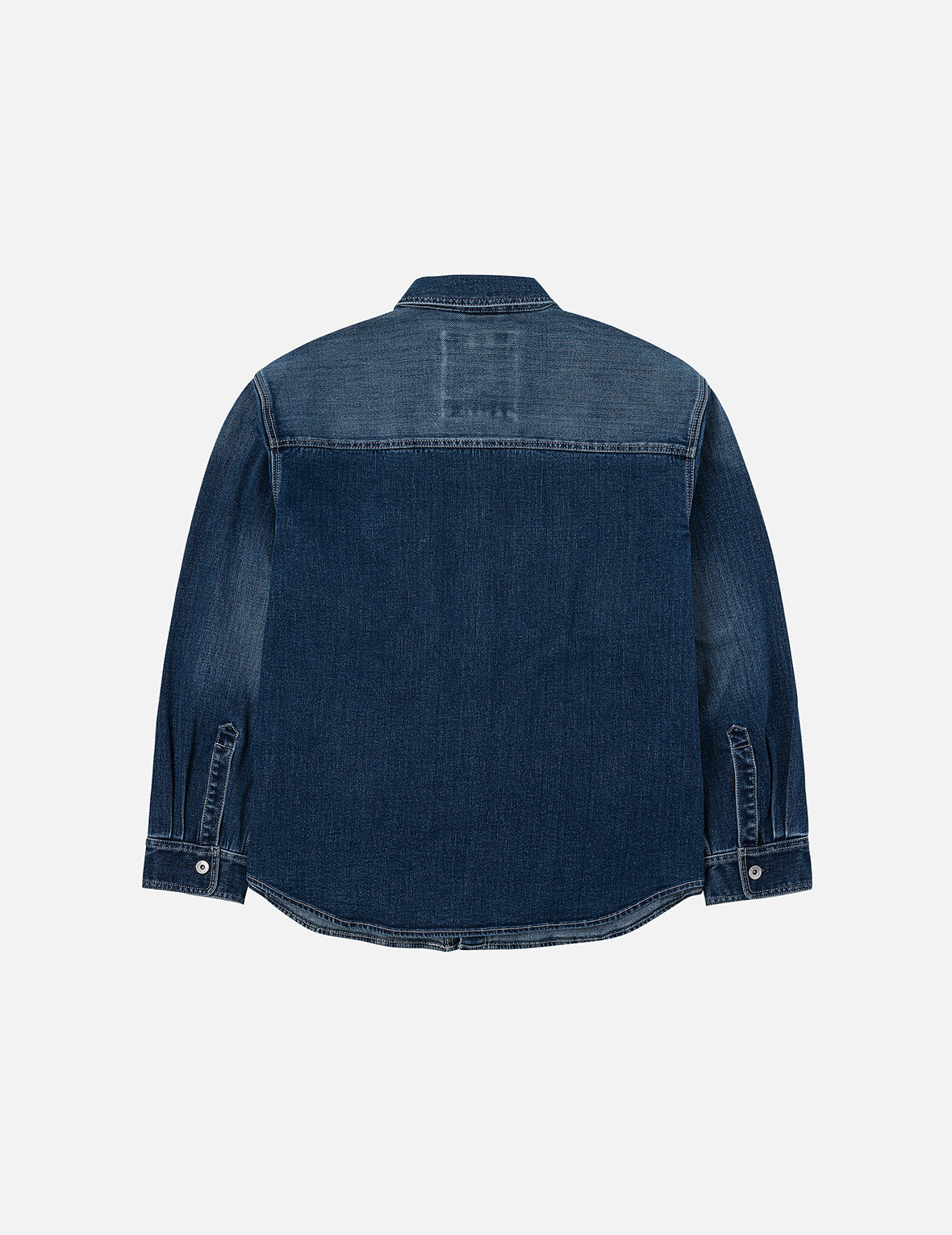 Washed Seagull Embroidery Regular Fit Denim Shirt