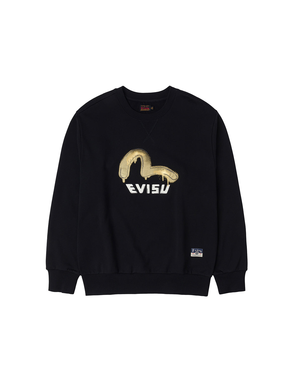 Graffiti Seagull Print and Sashiko Relax Fit Sweatshirt