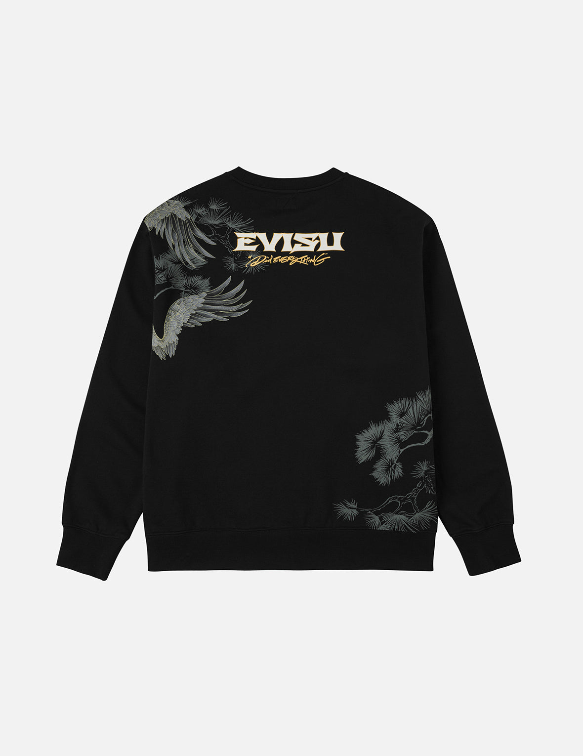 yuki fujisawa 銀箔スウェット Grateful Crane Foil Print Relax Fit Sweatshirt – EVISU