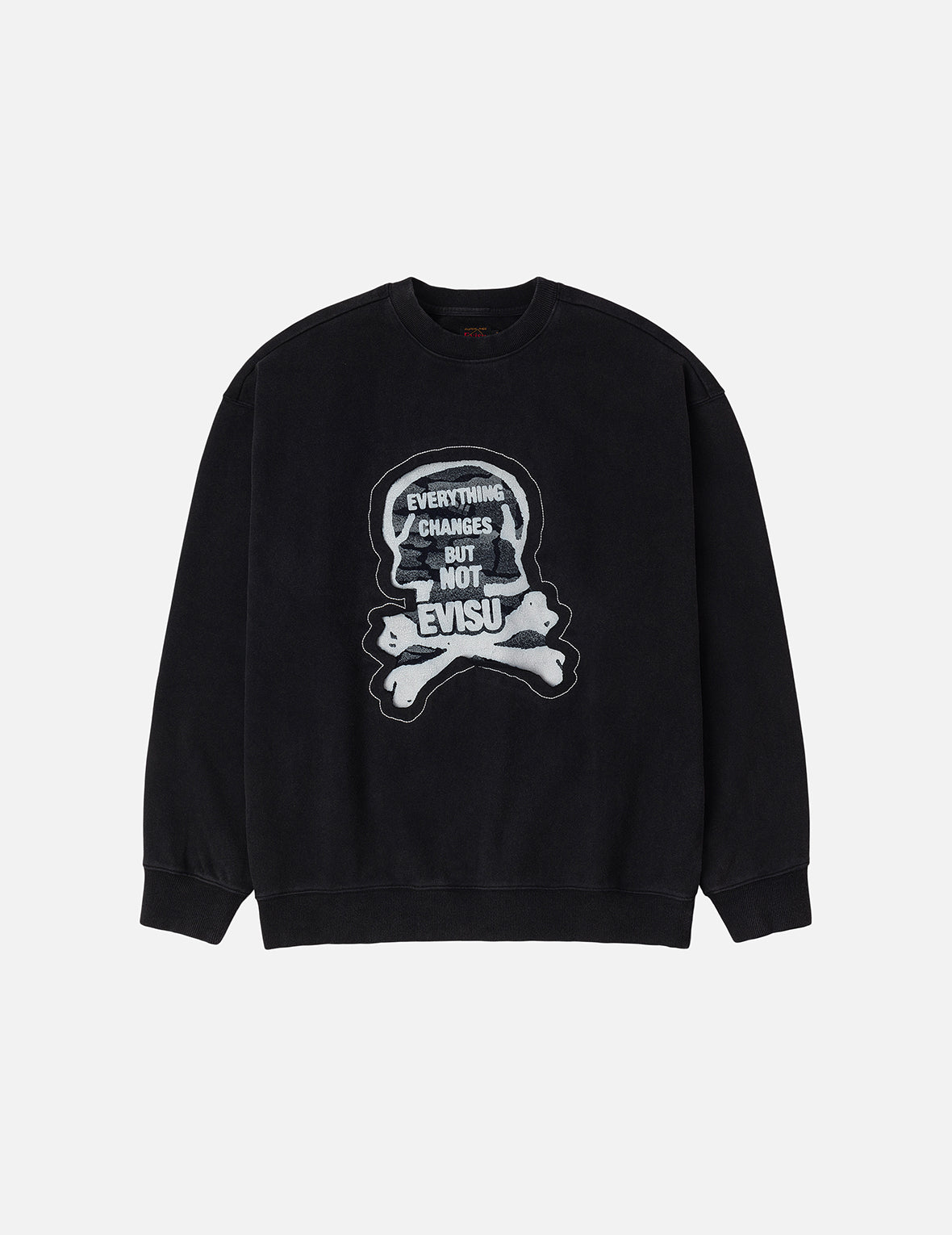 "Back to Bone" and Skull Print Fashion Fit Sweatshirt