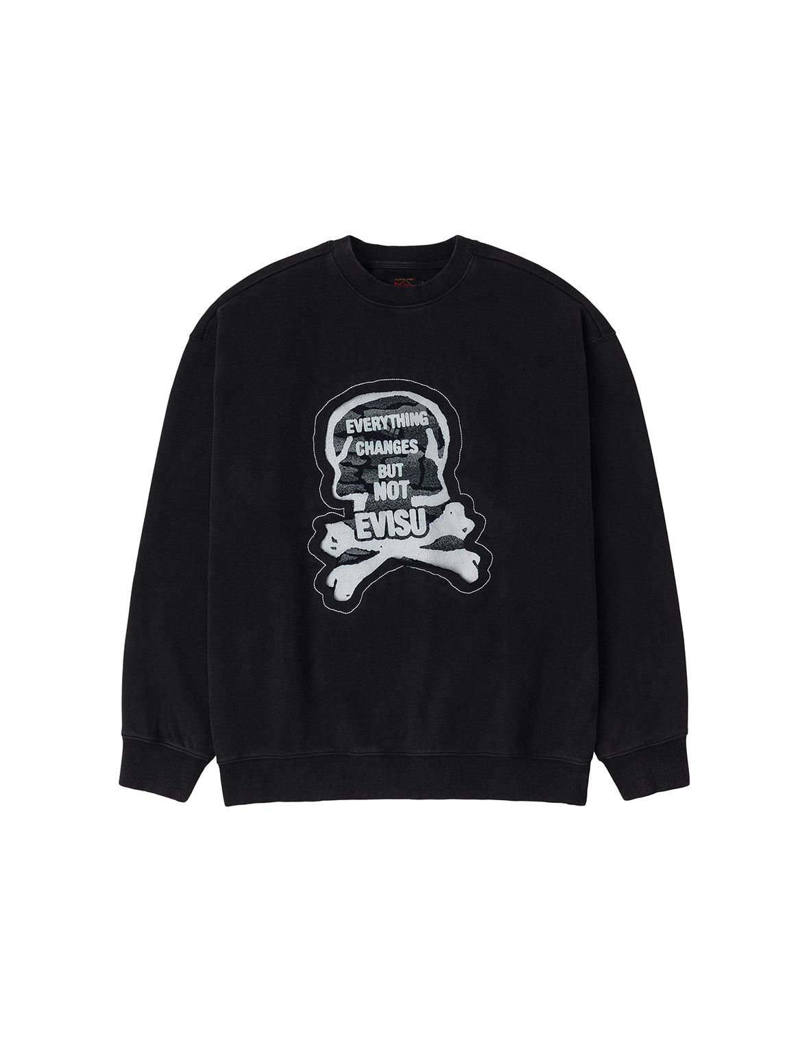"Back to Bone" and Skull Print Fashion Fit Sweatshirt