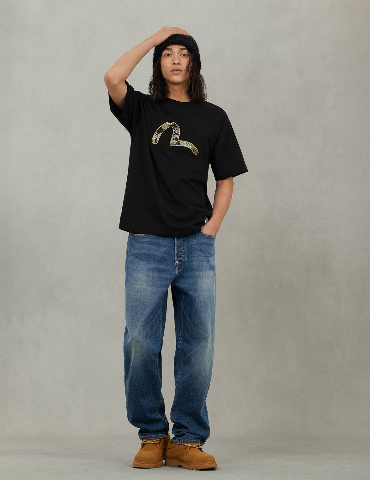 Brocade Seagull Appliqué Regular Fit Short Sleeves T-shirt – EVISU