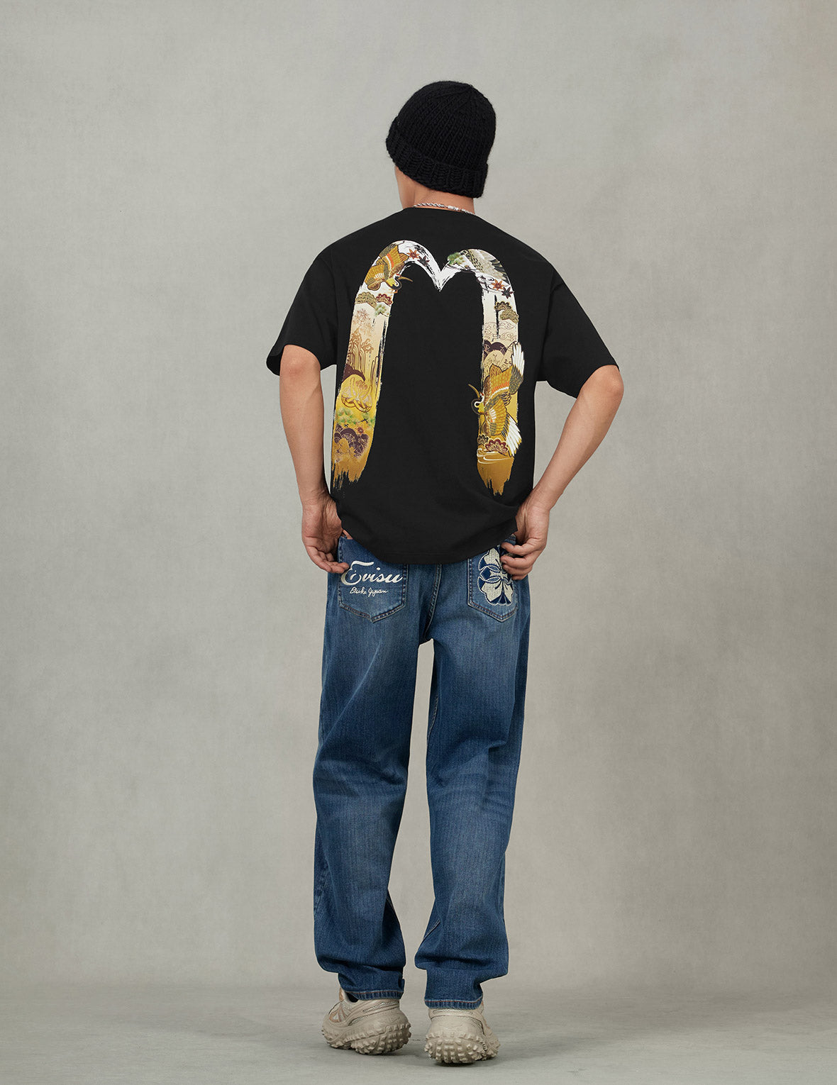 Logo and Crane Soaring Daicock Print Relax Fit T-shirt – EVISU