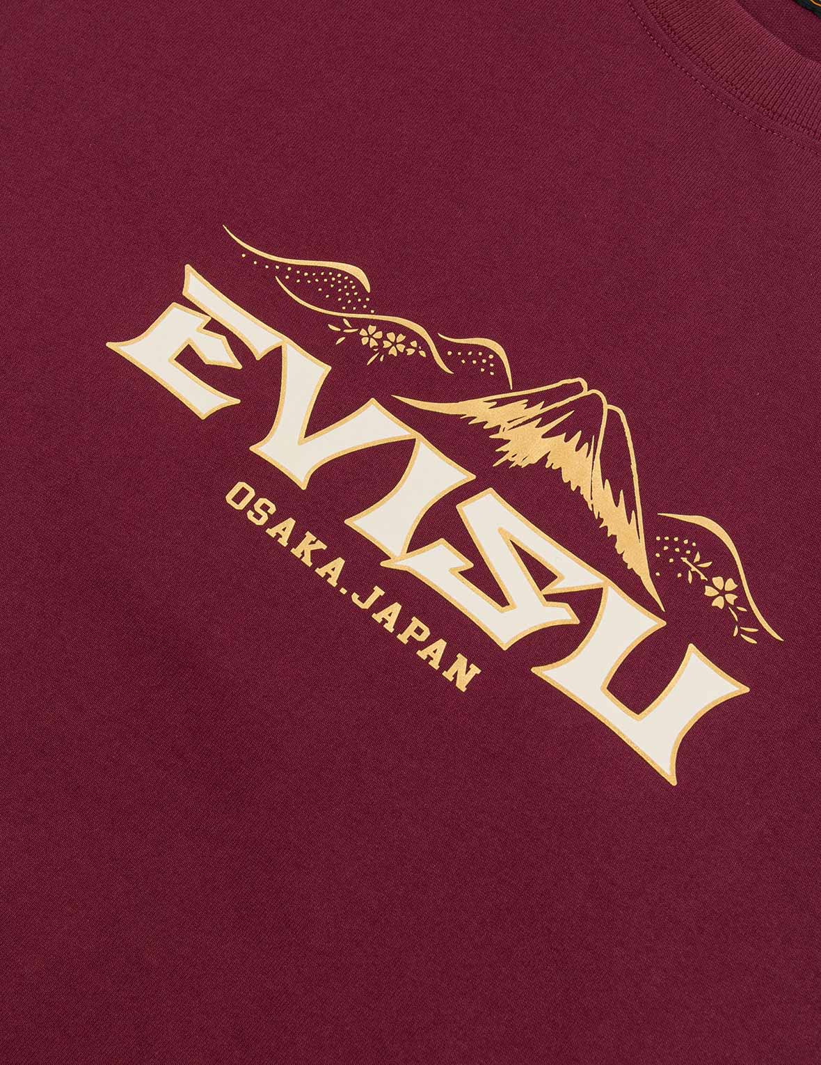 商标和仙鹤翱翔大M印花宽版休闲T恤