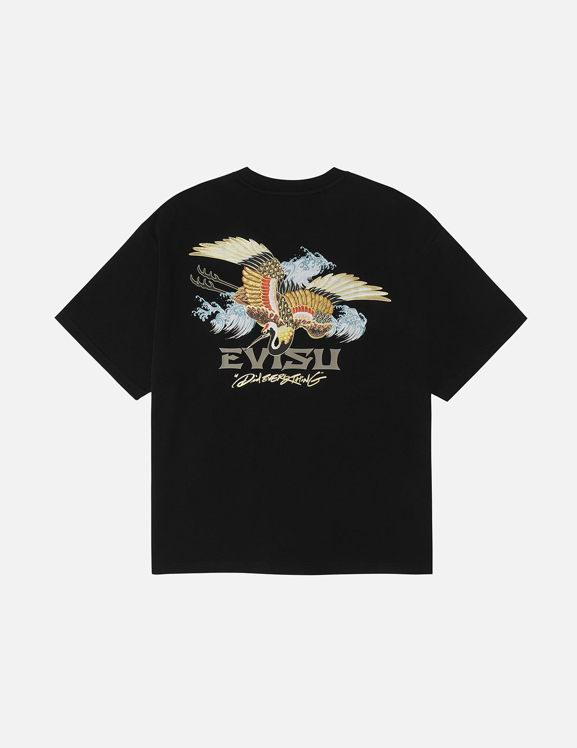 Crane and Logo Print Loose Fit T-shirt – EVISU