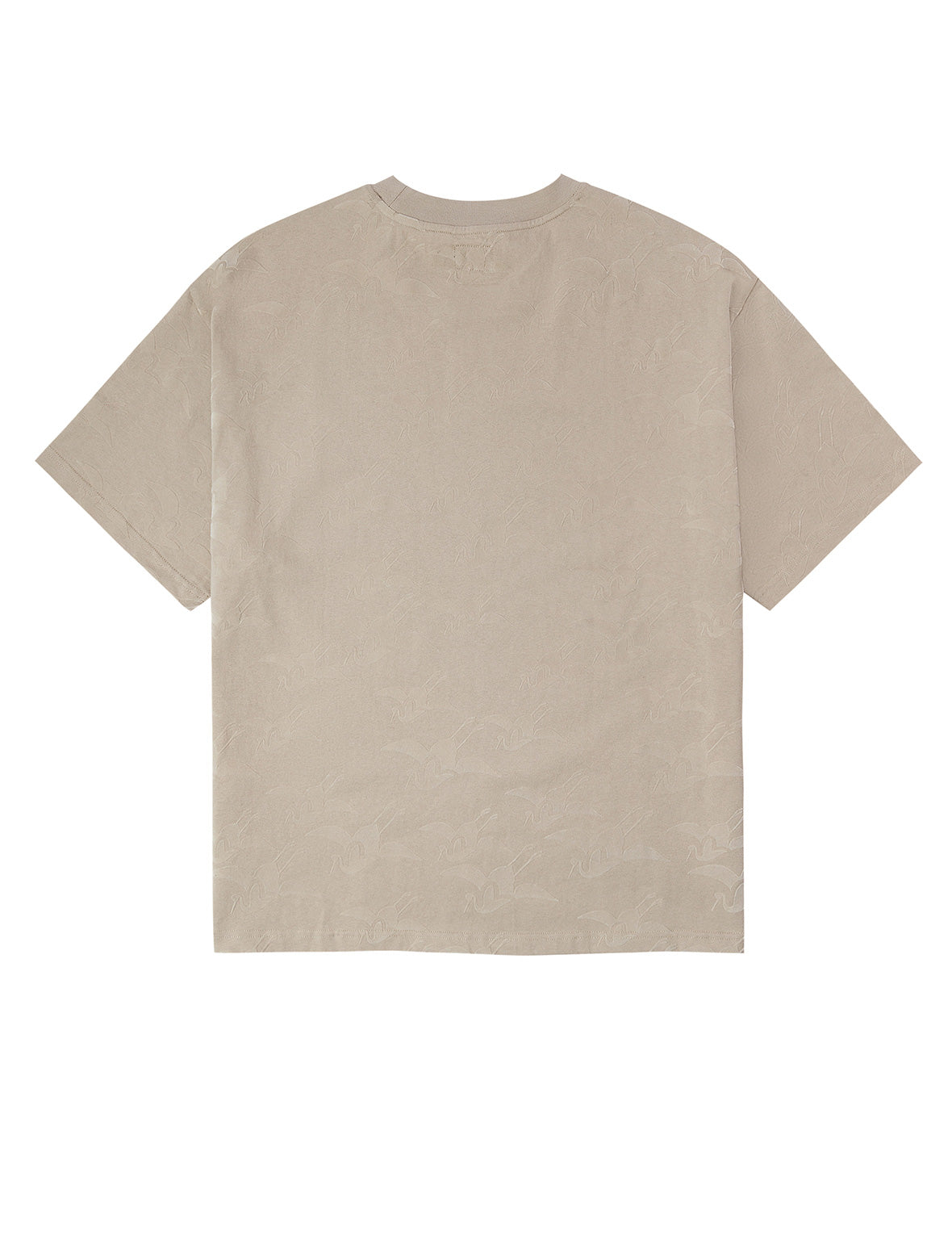 Allover Seagull Crane Flocking Print Relax Fit T-shirt