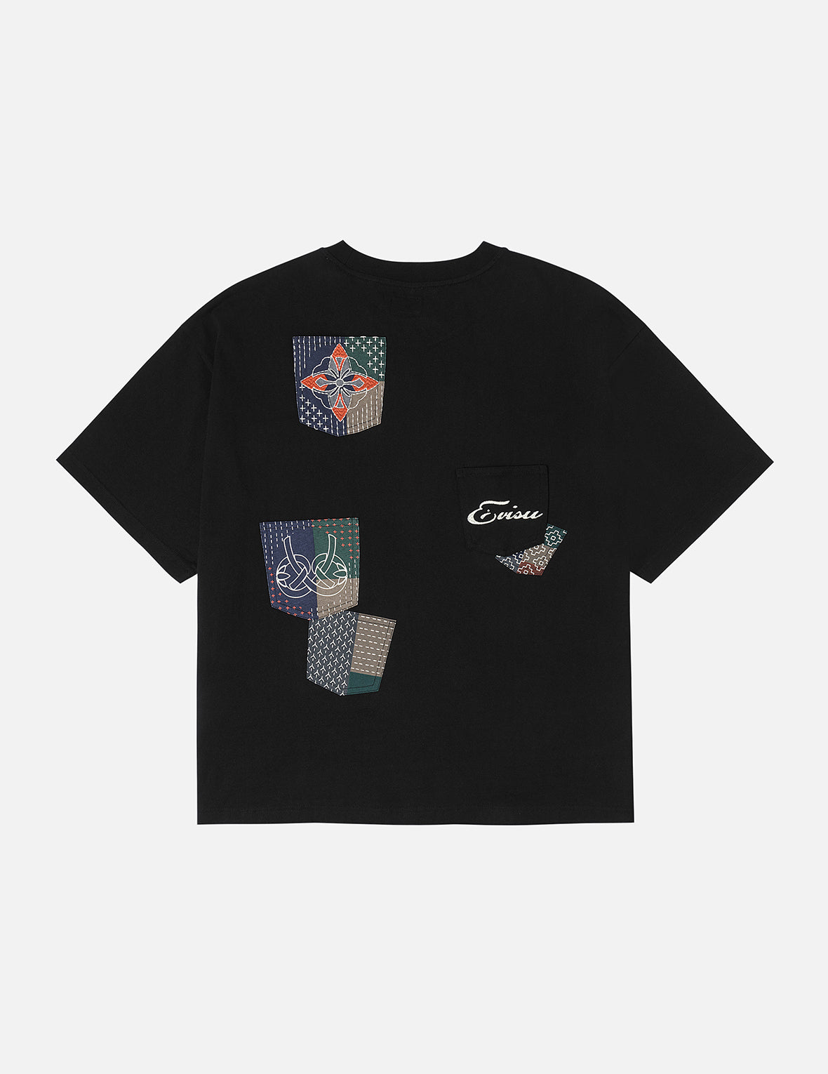 Multi-pocket Color Blocking Sashiko Loose Fit T-shirt – EVISU