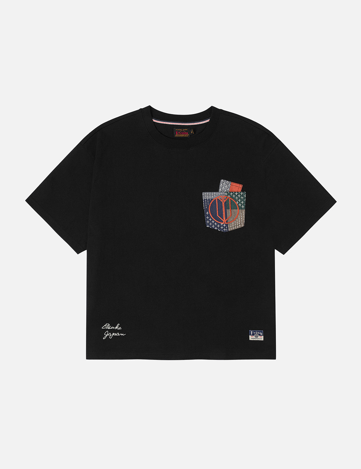 Multi-pocket Color Blocking Sashiko Loose Fit T-shirt – EVISU