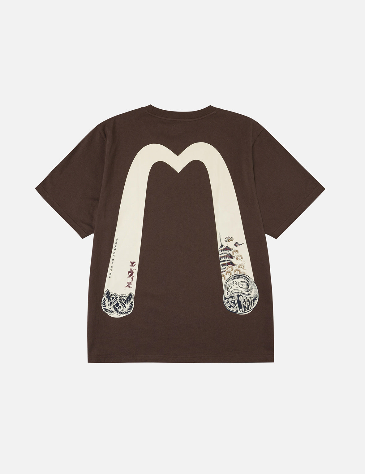 Wheel of Wisdom and  Daruma Daicock Print Regular Fit T-Shirt