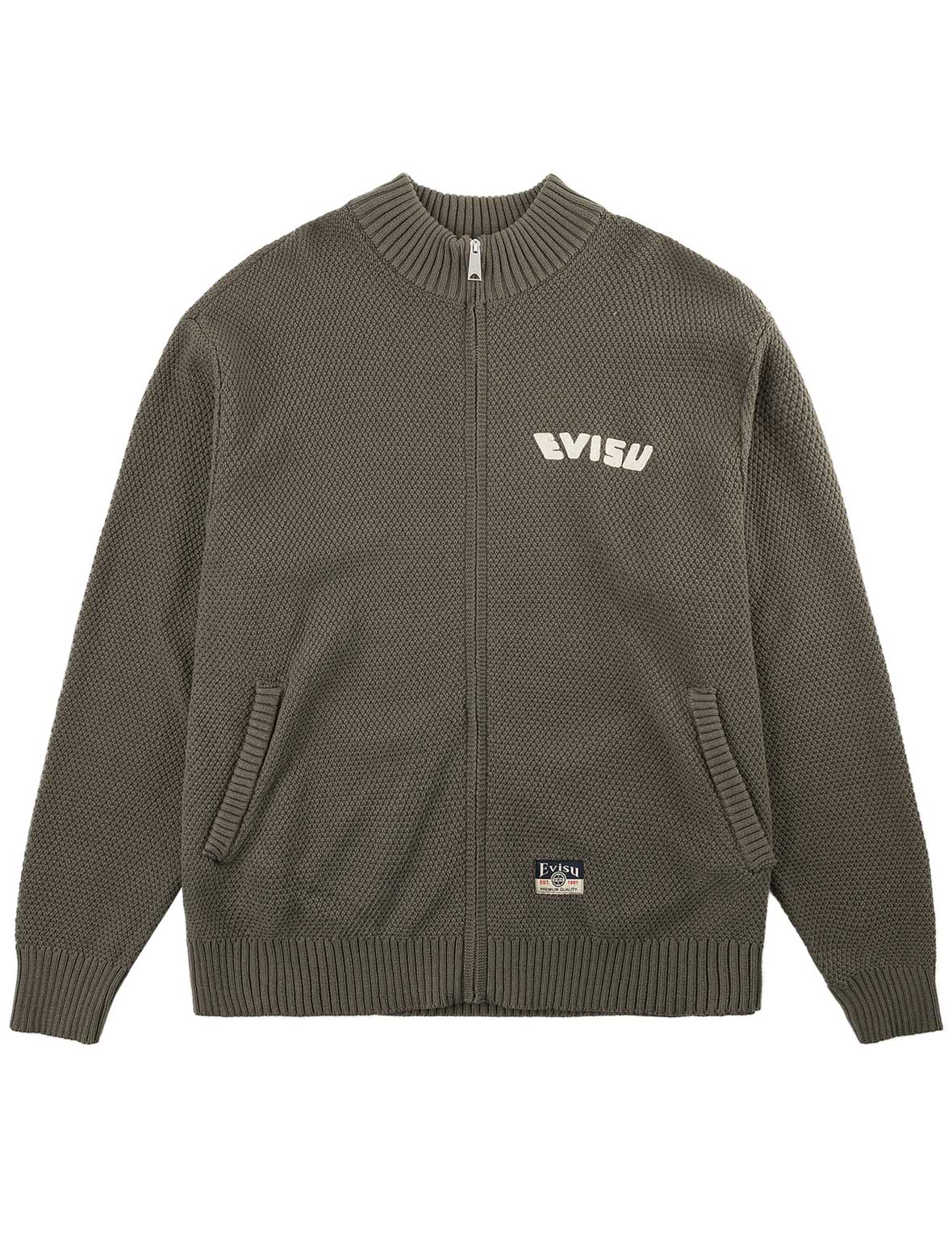 Seagull & Evisu Logo Knit Zip Cardigan