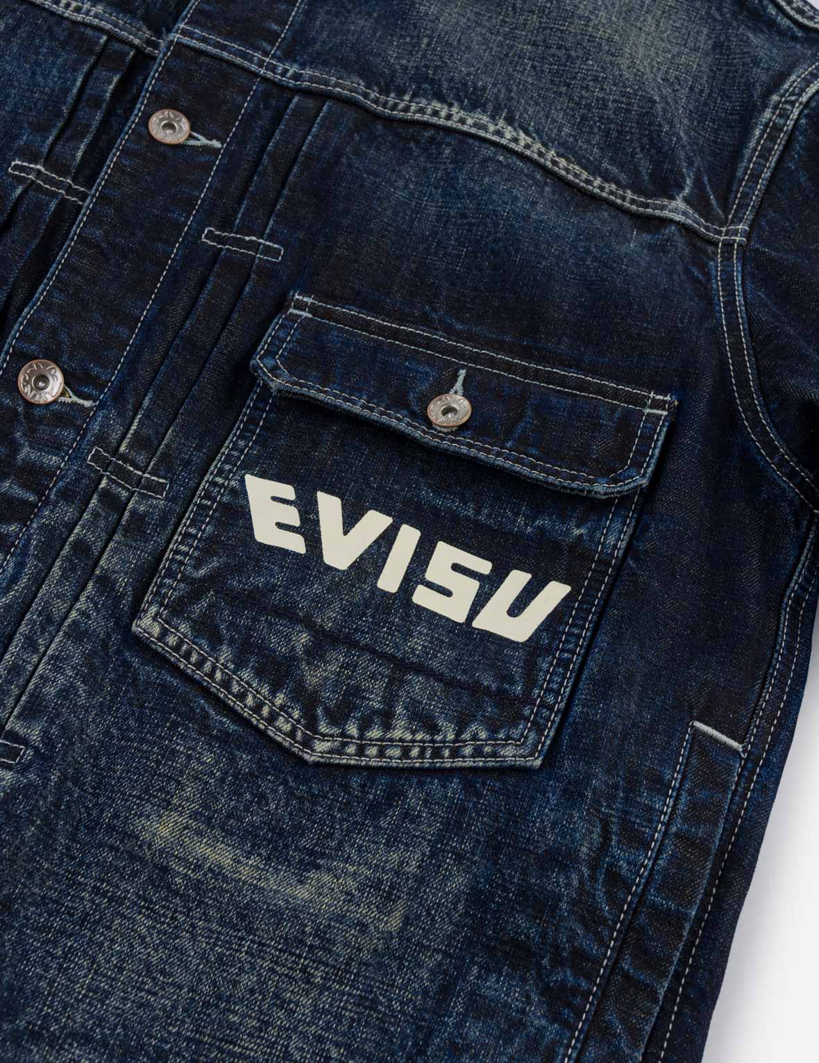 Hand Brush Printed Daicock Denim Jacket