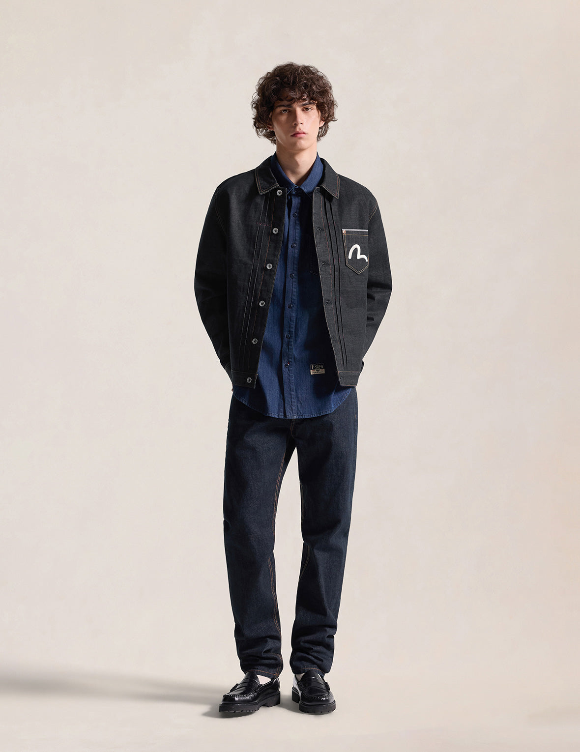 Flying Dragon Embroidered Denim Jacket
