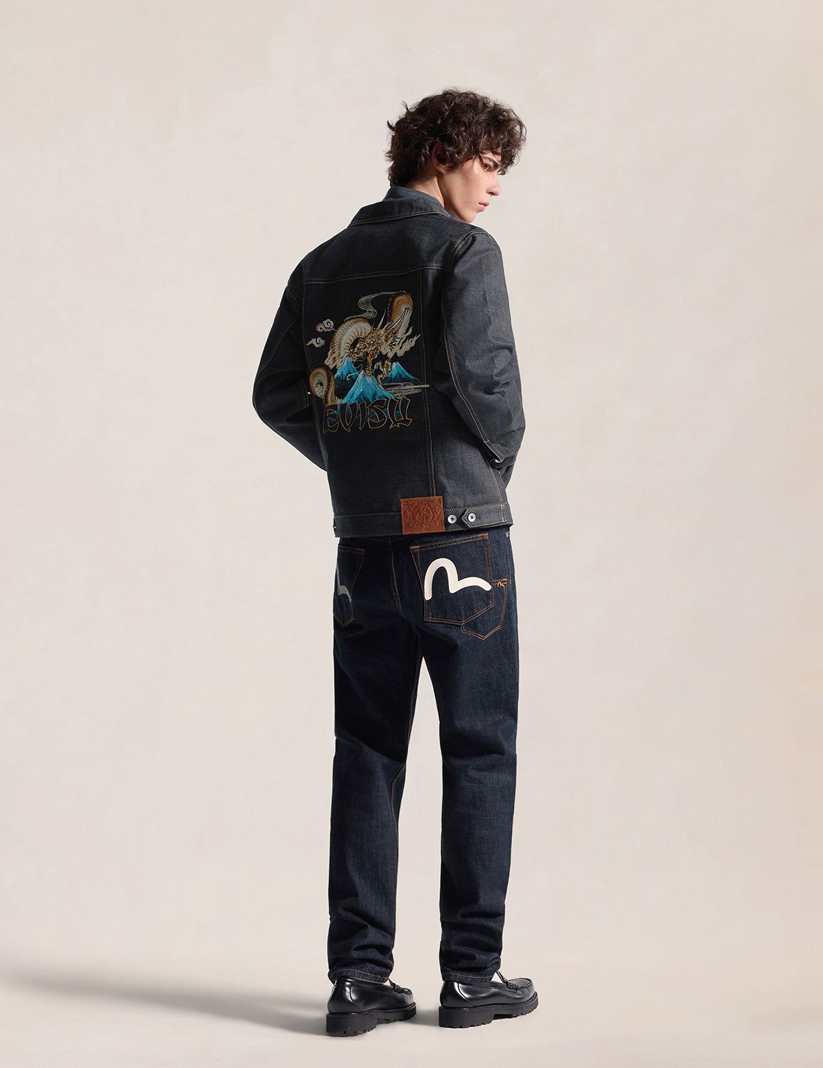Flying Dragon Embroidered Denim Jacket
