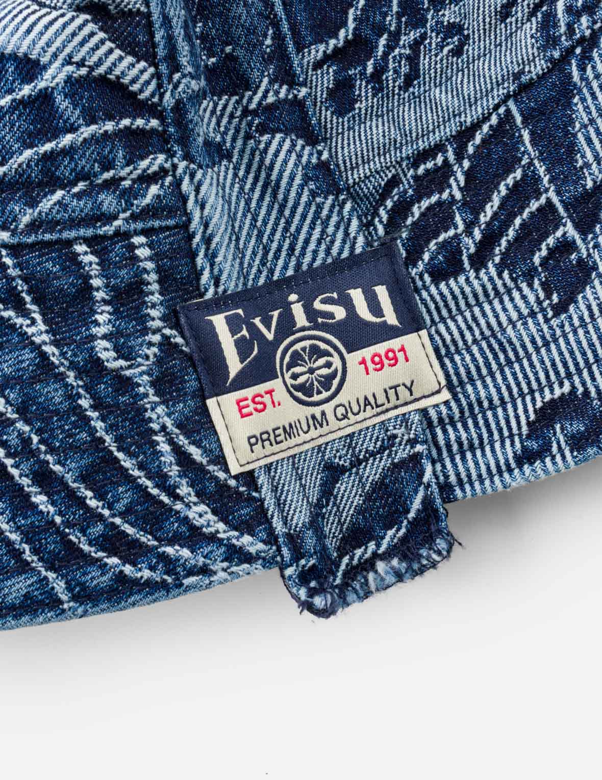 Wave & Seagull Allover Jacquard Denim Bucket Hat