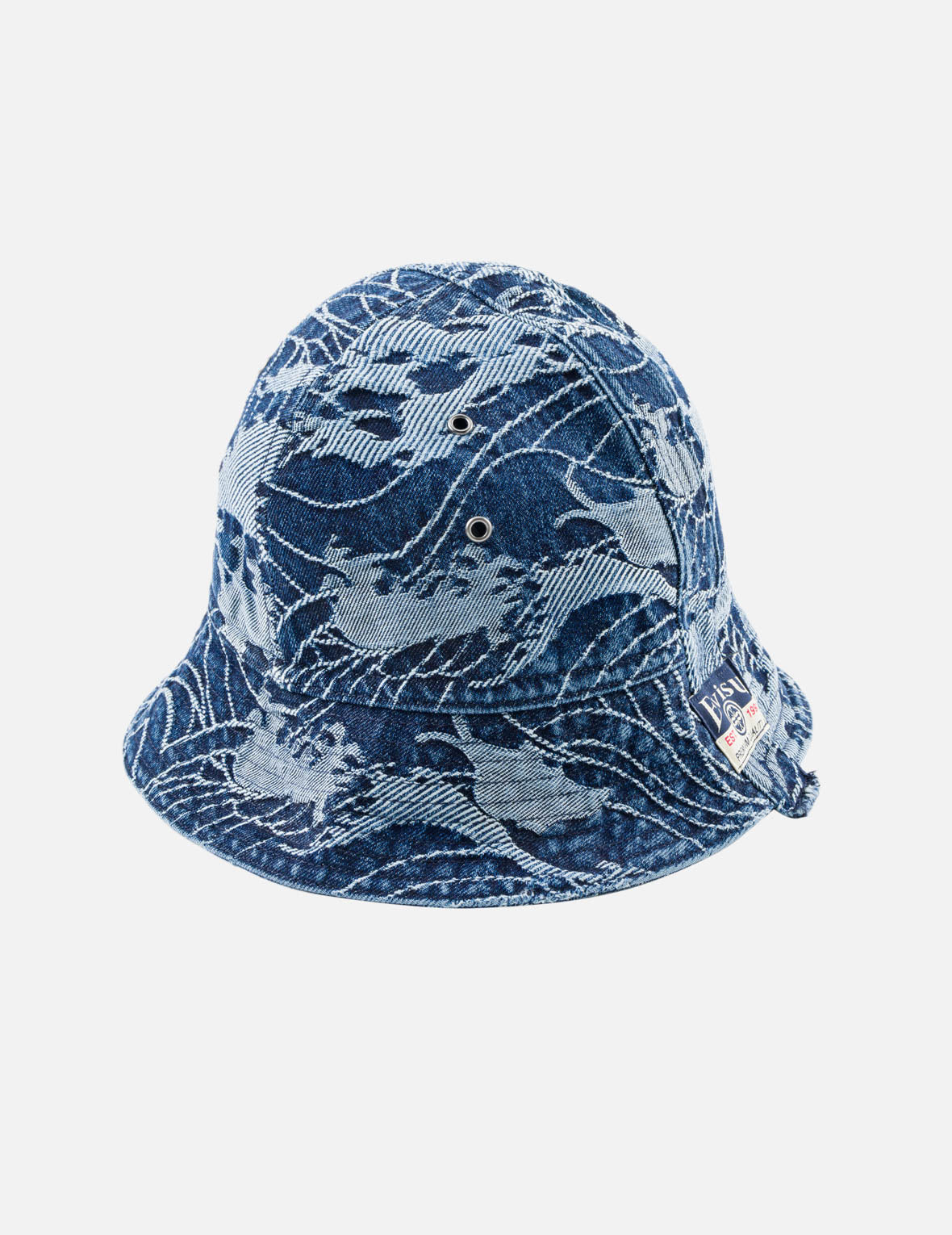 Wave & Seagull Allover Jacquard Denim Bucket Hat
