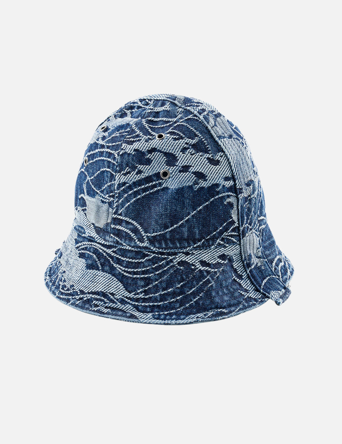 Wave & Seagull Allover Jacquard Denim Bucket Hat