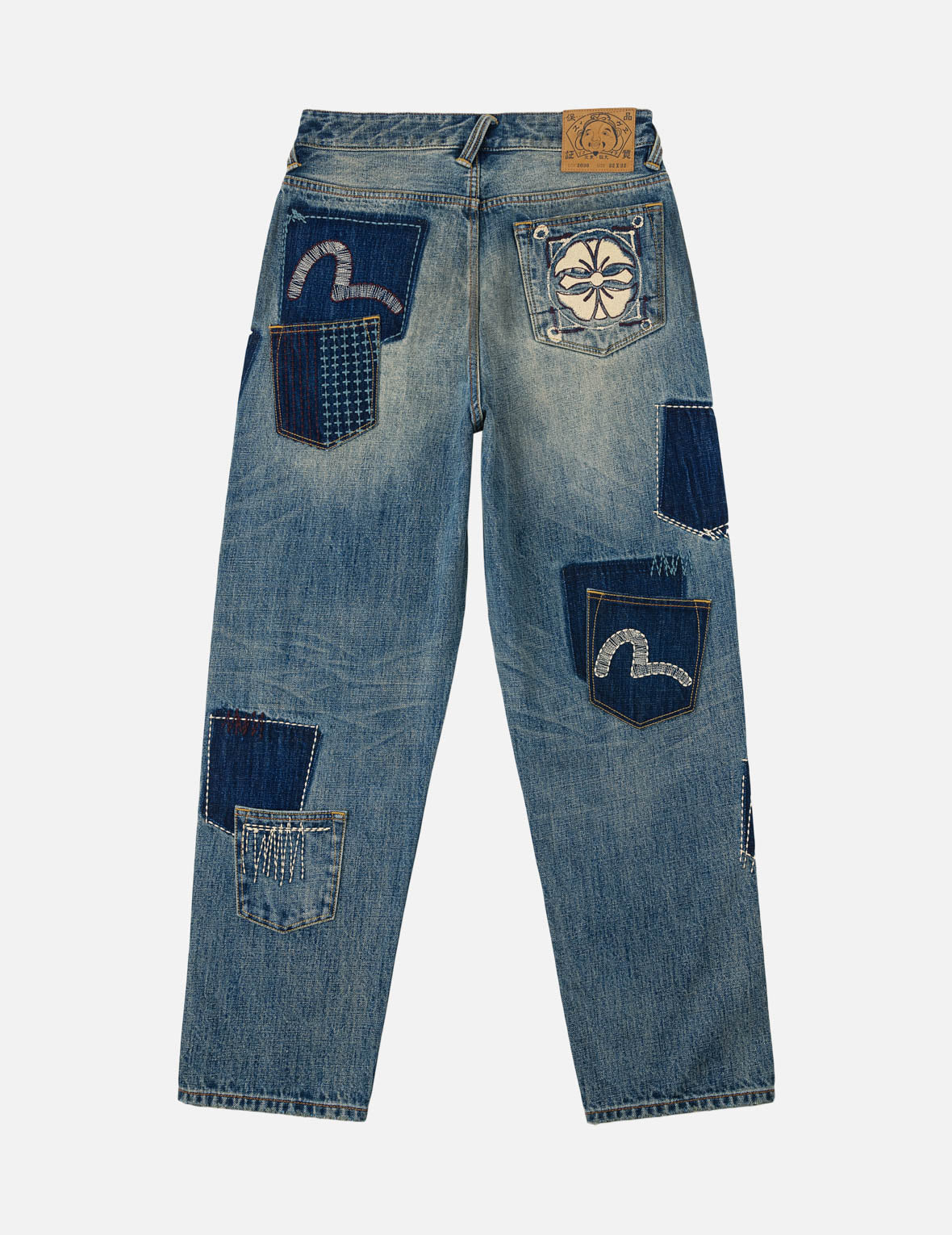 Boro Multi-Pocket Seagull & Kamon Embroidered Jeans #2030 – EVISU
