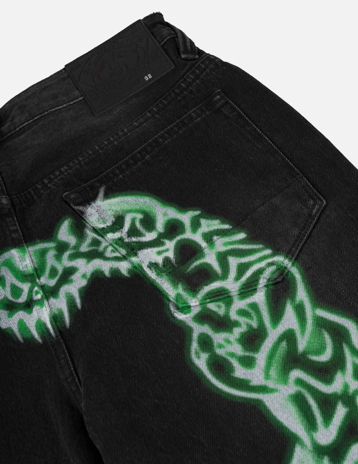 Airbrushed Daicock Denim Jeans