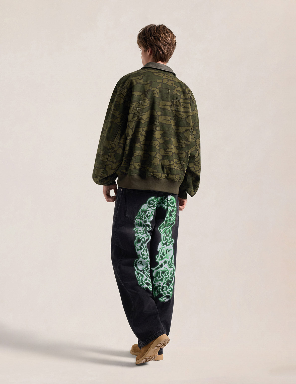 Light Padded Ishigaki Camouflage Bomber Jacket