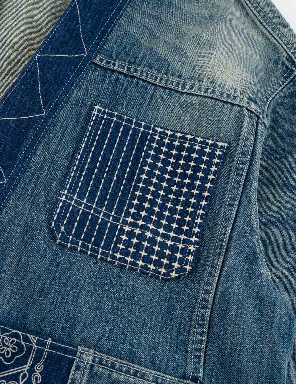 Boro Sashiko Denim Kimono Jacket