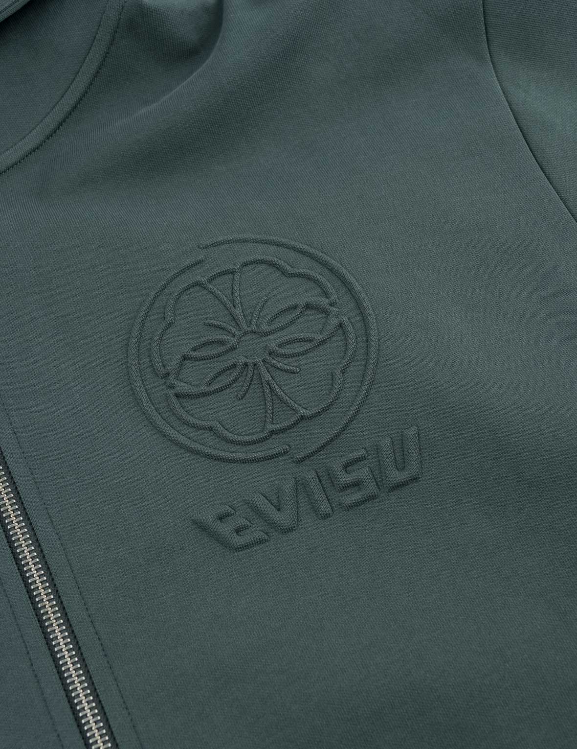 Emboss Kamon Logo Zip-Up Hoodie