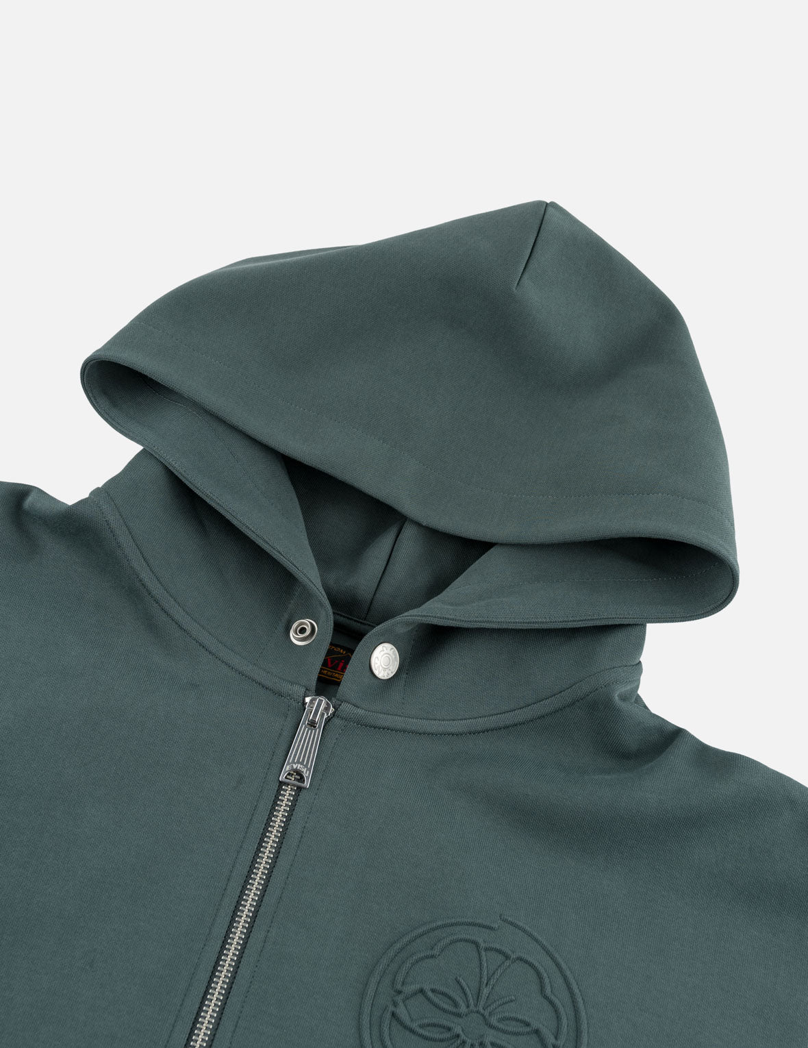 Emboss Kamon Logo Zip-Up Hoodie