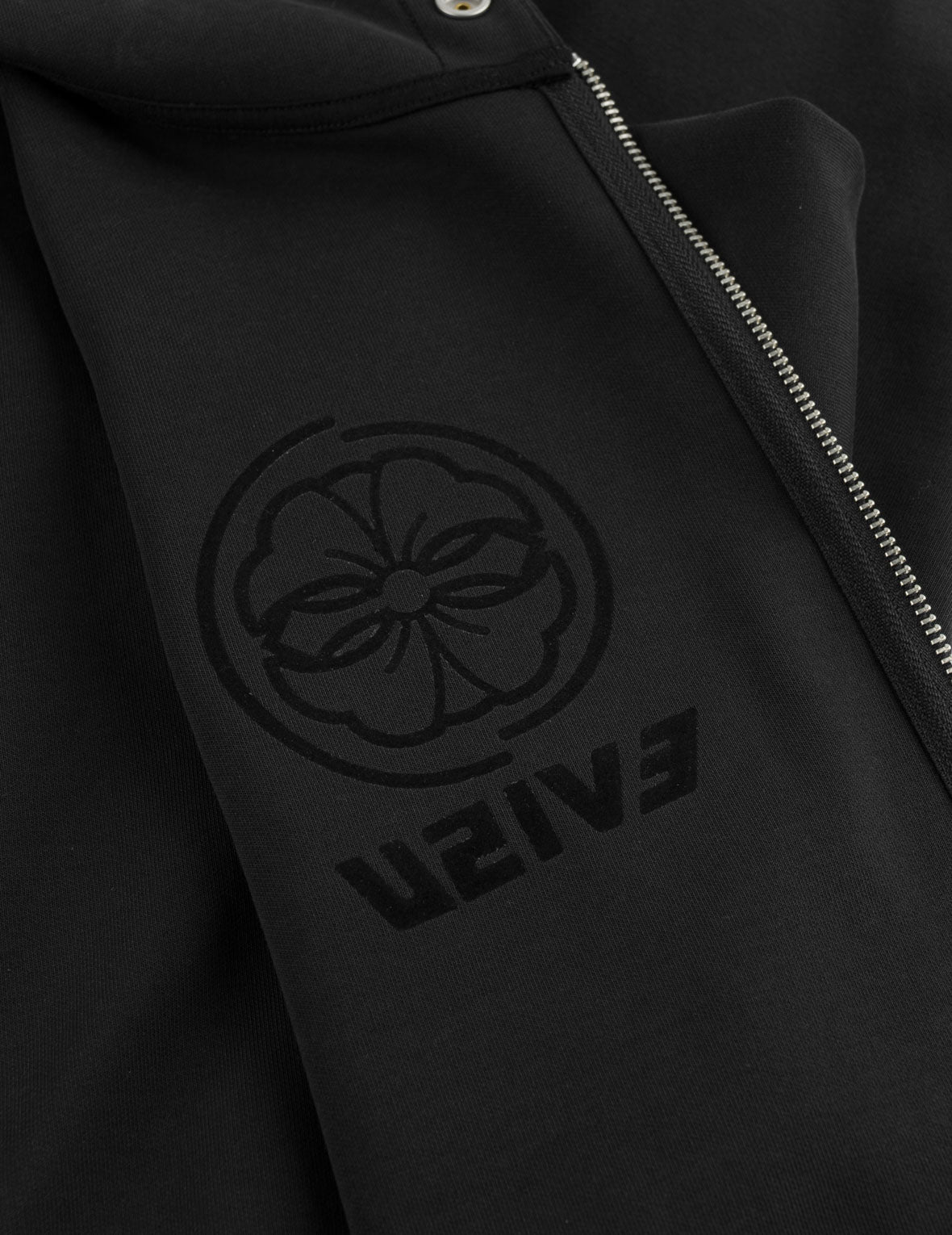Emboss Kamon Logo Zip-Up Hoodie