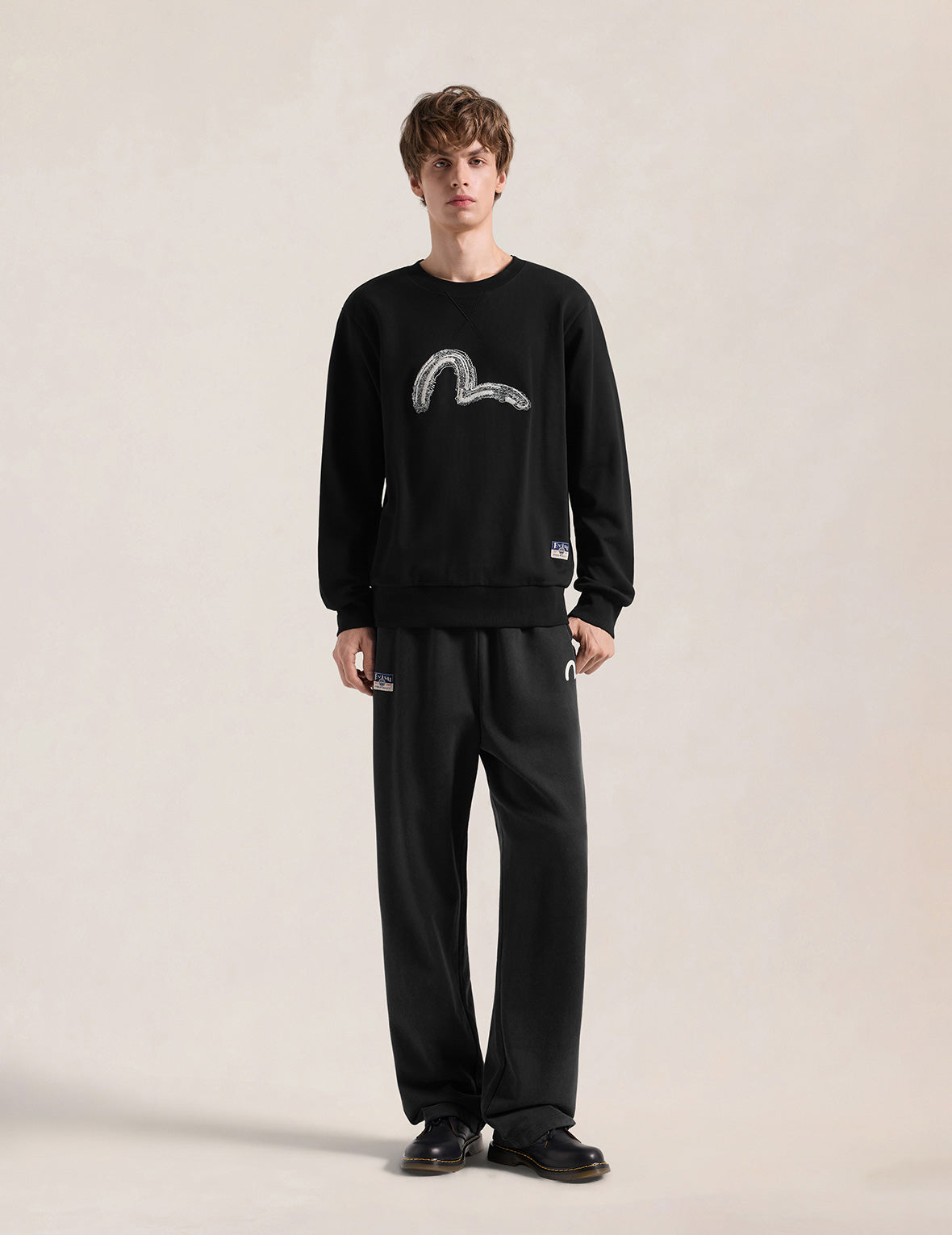 Raw-Edge Seagull Embroidered Sweatshirt