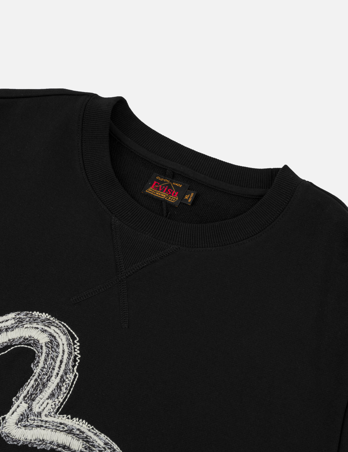 Raw-Edge Seagull Embroidered Sweatshirt