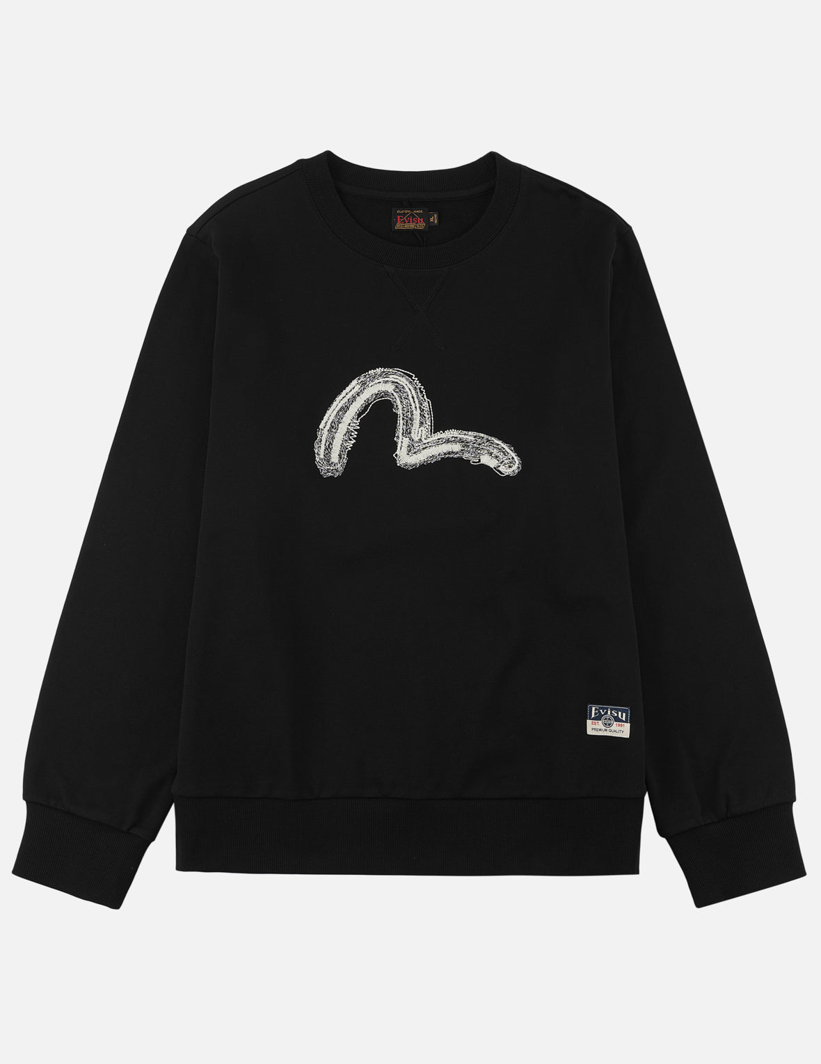 Raw-Edge Seagull Embroidered Sweatshirt