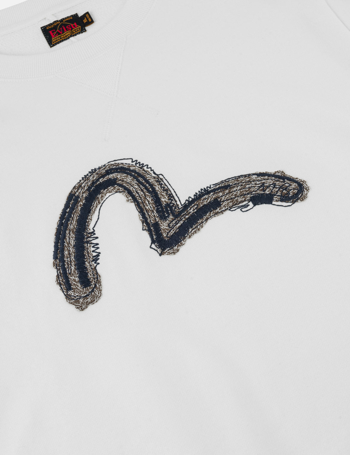 Raw-Edge Seagull Embroidered Sweatshirt