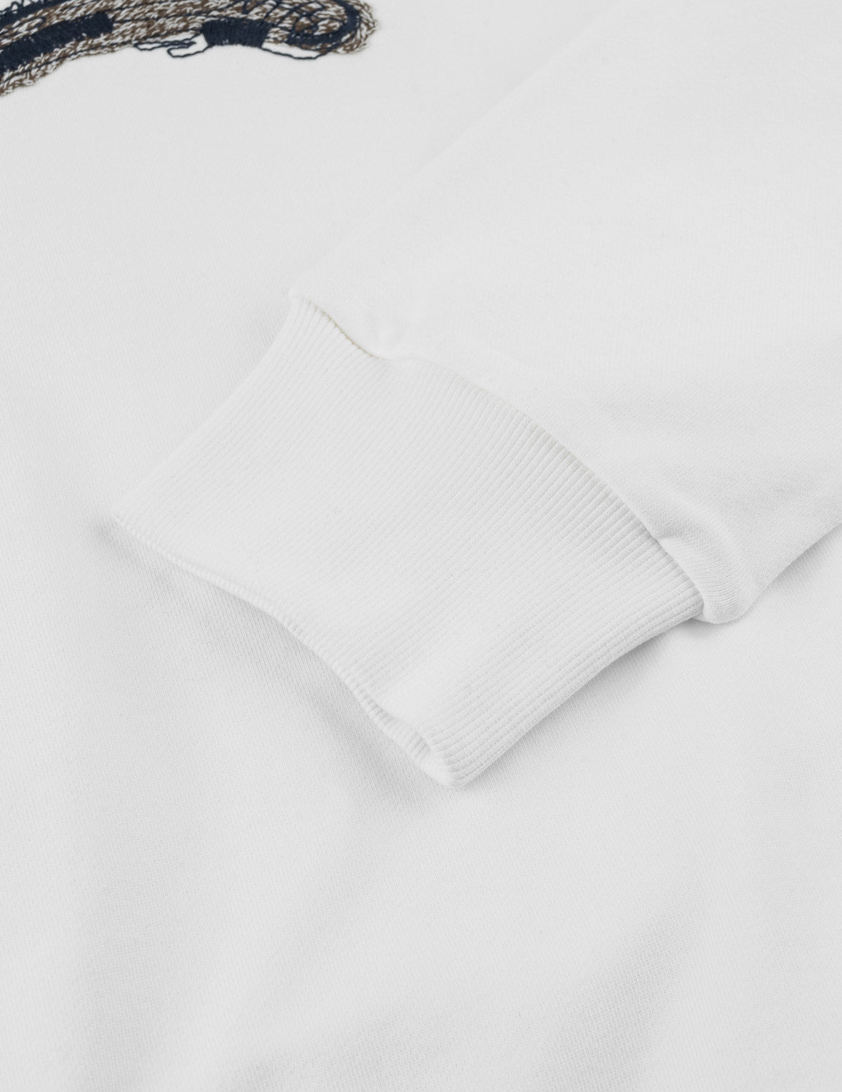 Raw-Edge Seagull Embroidered Sweatshirt