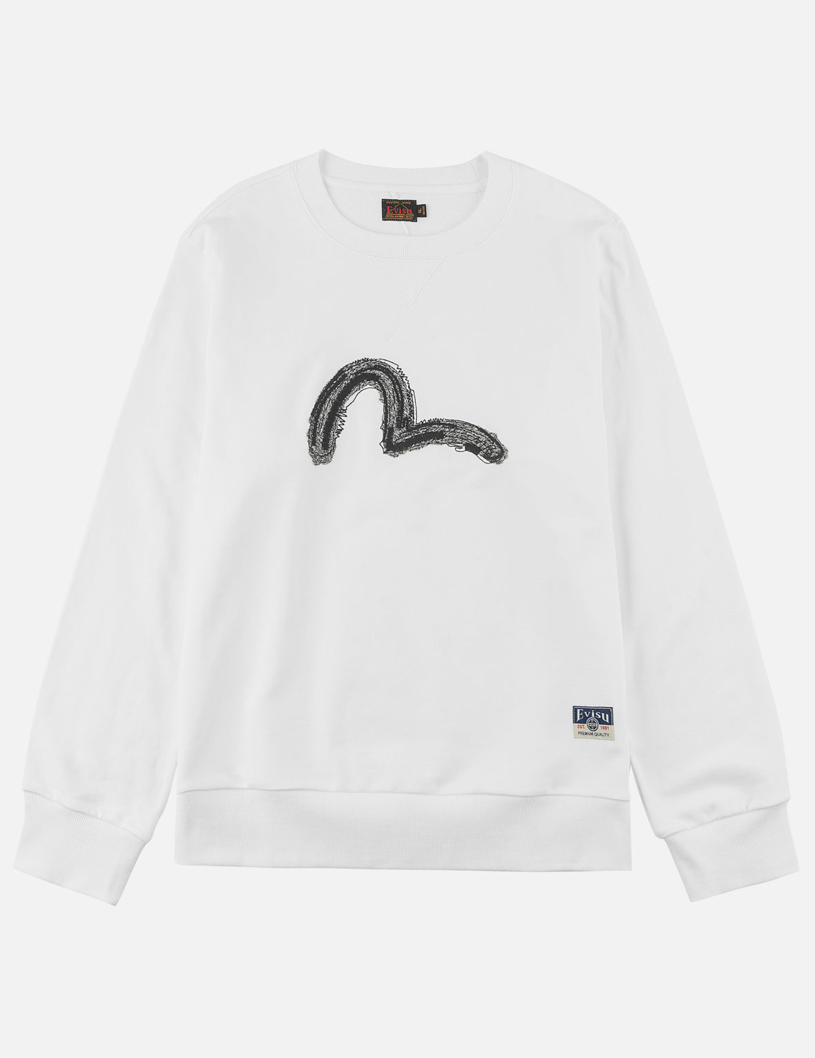 Raw-Edge Seagull Embroidered Sweatshirt