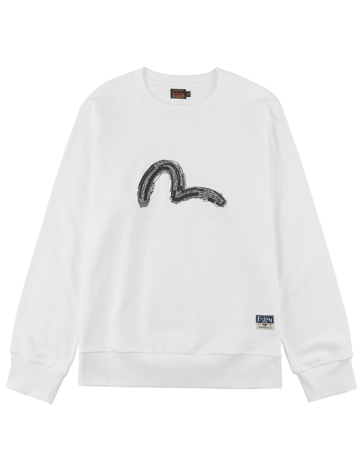 Raw-Edge Seagull Embroidered Sweatshirt