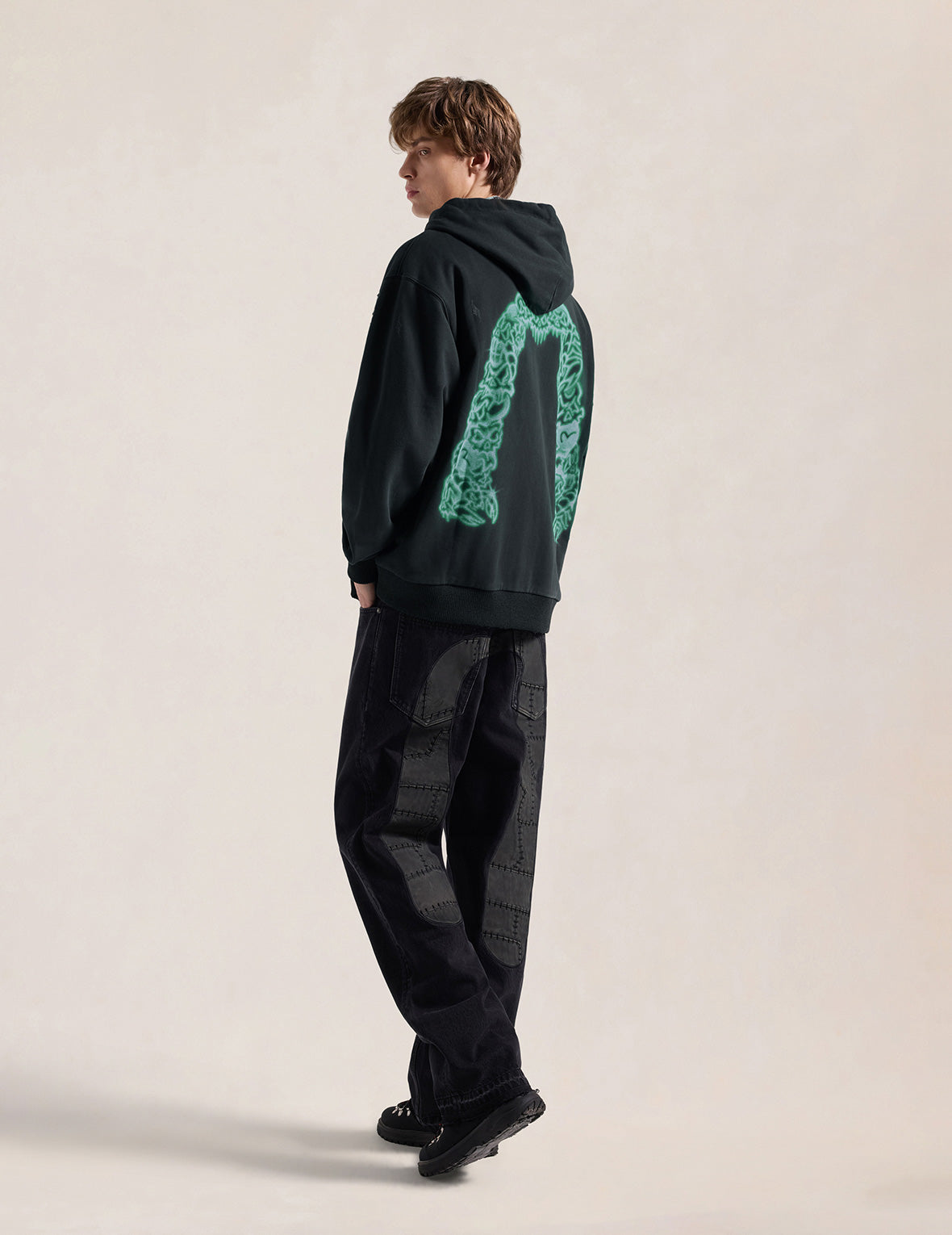 Reversible Plaid Fluorescent Daicock Zip-Up Hoodie