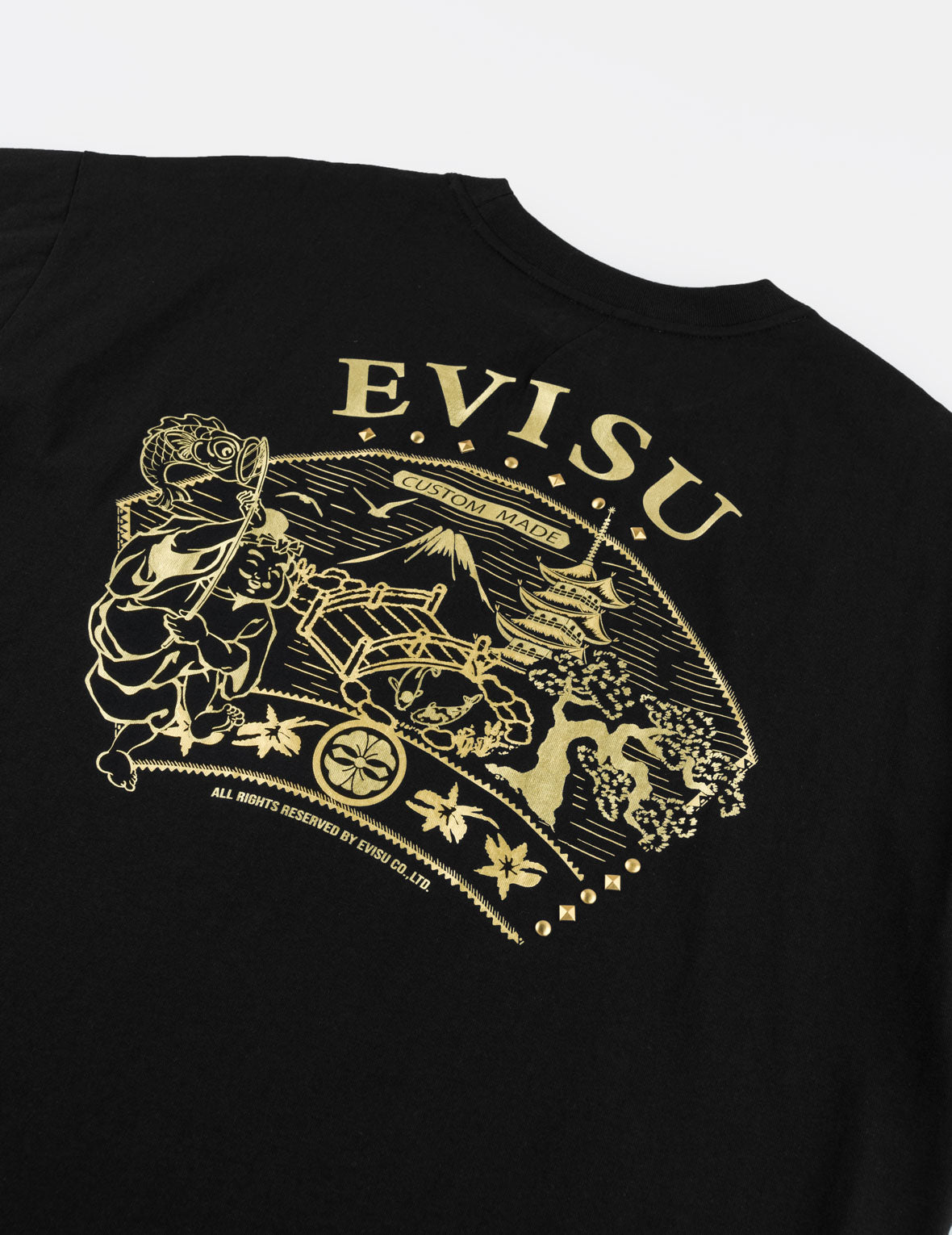 Gold Print Studded Tee – EVISU