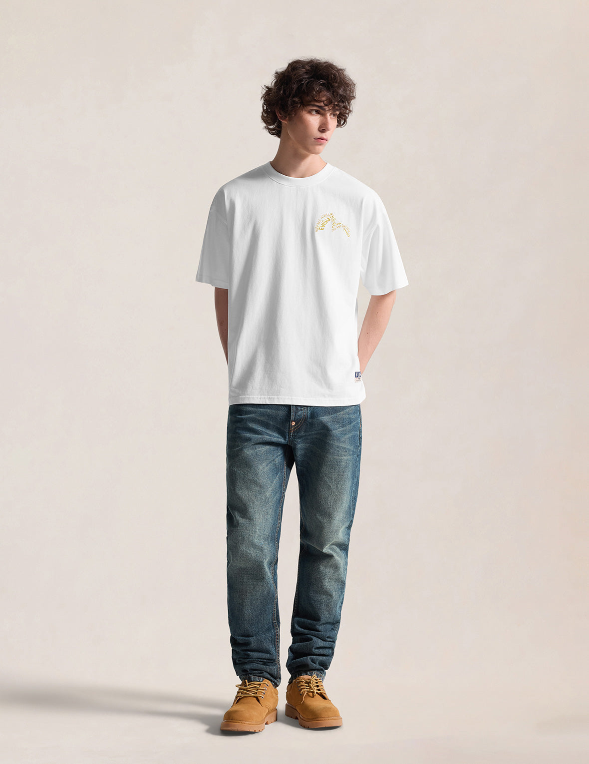 Gold Print Studded Tee