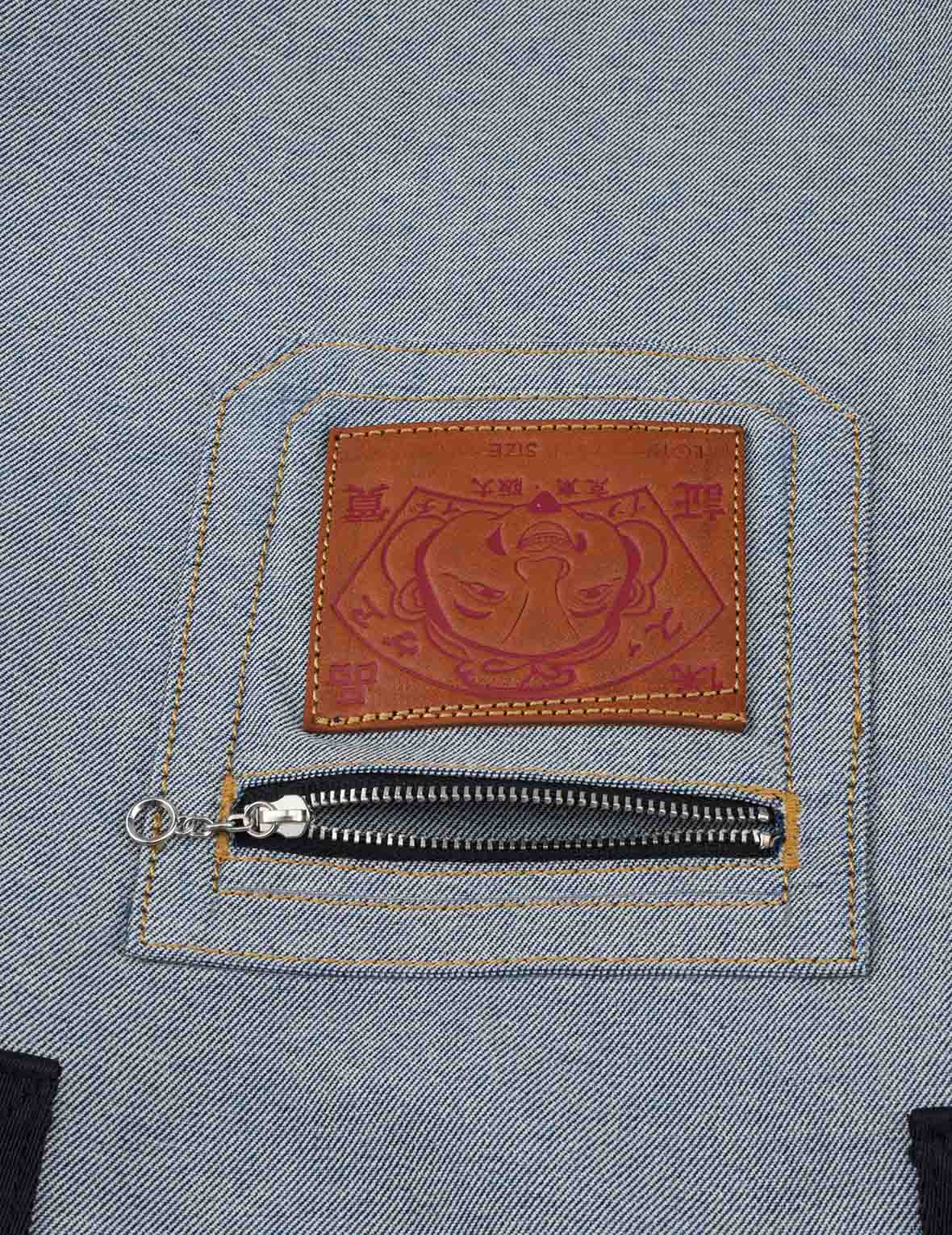佛头和海鸥提花牛仔手提包